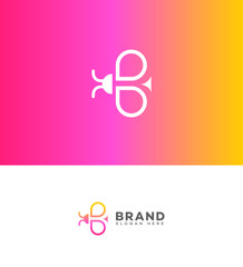 Modern Minimalist Bee Logo Design Brand Identity Gradient