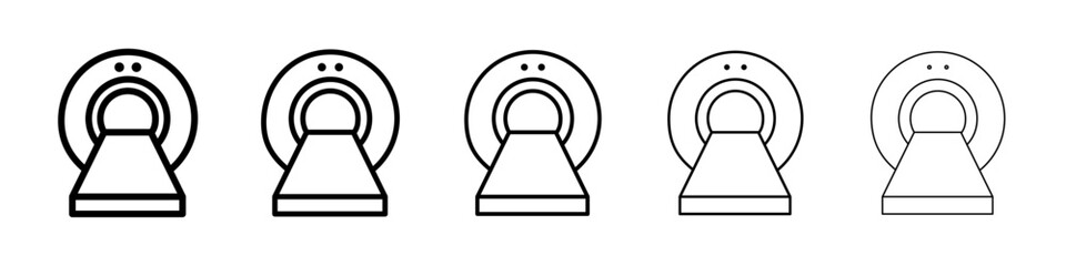 MRI icons vector set in different stroke line style