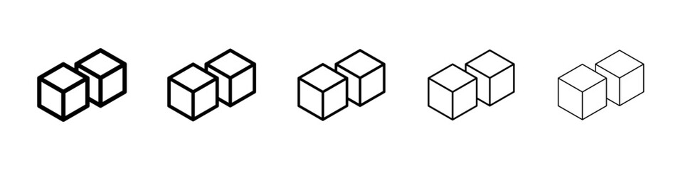 Sugar icons vector set in different stroke line style