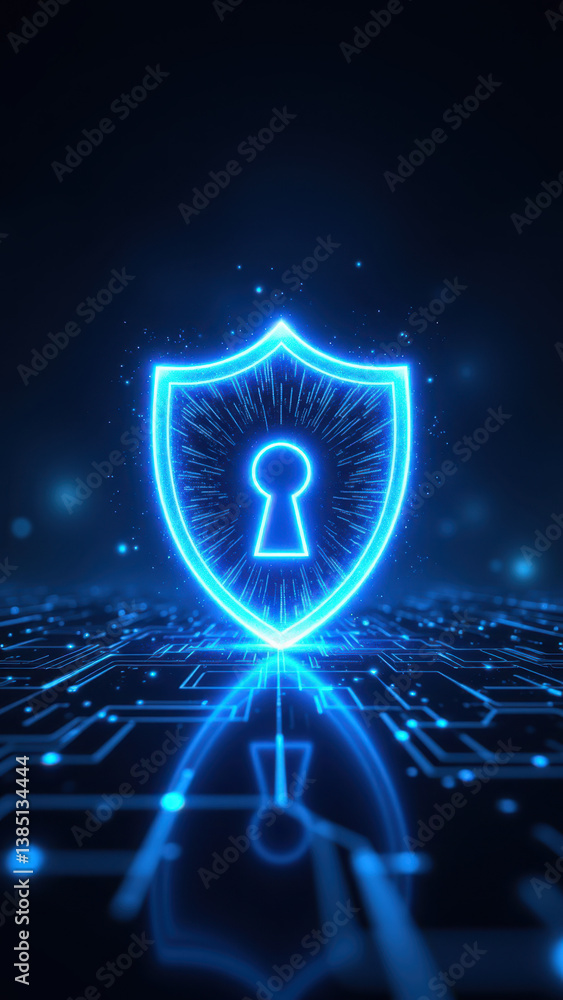 Aufkleber digital security icon with locks and data stream.