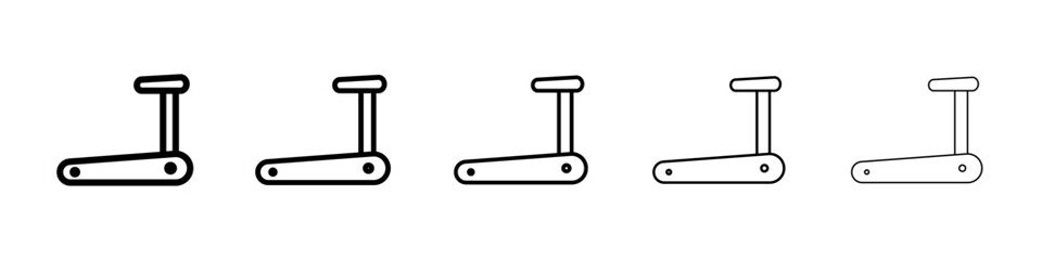 Treadmill icons vector set in different stroke line style