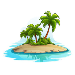 Obraz premium tropical island with palm tree