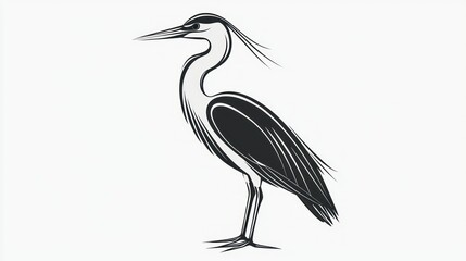 Obraz premium Grey Heron isolated on white background