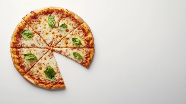 A classic margarita pizza with fresh basil and melted mozzarella. Featuring comfort and flavor