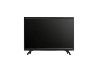Modern flat screen television on a transparent background. Concept of home entertainment and technology.