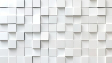 Abstract white ceramic mosaic tile wall texture art indoor design wallpaper modern aesthetic