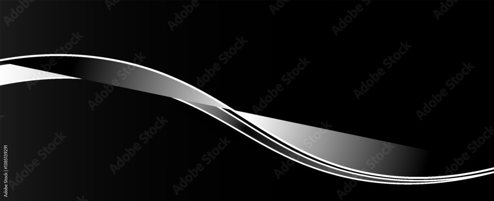 Aufkleber vector silver line background curve element with white space for text and message design, overlappin