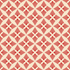 Abstract Geometric Vector Pattern with Red Stripes on Beige