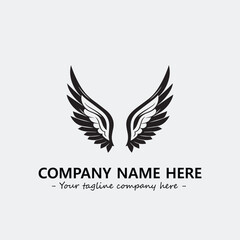 Wing illustration black and white for logo company vector image
