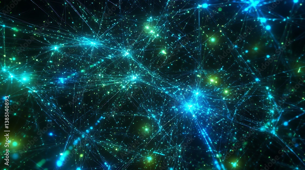 Aufkleber futuristic abstract network with luminescent connection for structure technology digital data or ene
