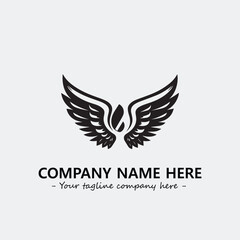 Wing illustration black and white for logo company vector image
