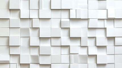 Abstract white ceramic mosaic tile wall texture indoor setting graphic art modern design top-down...