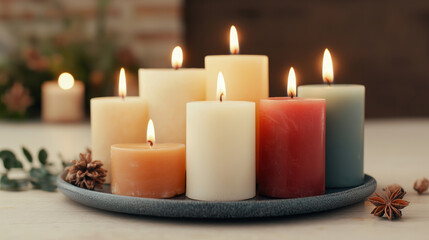 Warm and cozy scented candles