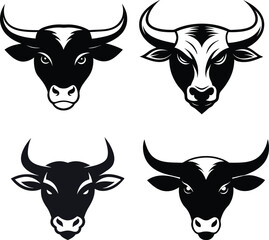 bull vector logo illustration for bull head logo for any business or design 