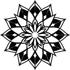 black and white mandala silhouette vector design 