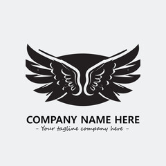 Obraz premium Wing illustration black and white for logo company vector image 