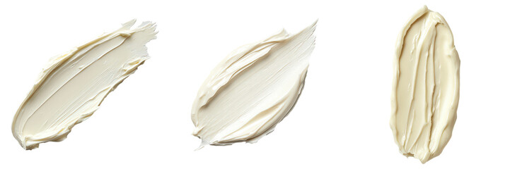 Three strokes of creamy white paint.