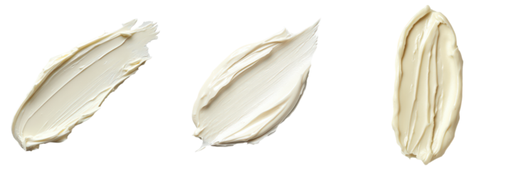 Three strokes of creamy white paint.