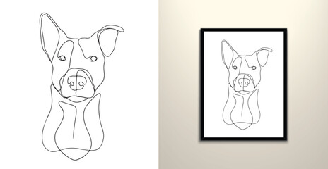 dog line art portrait drawing