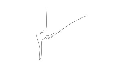 Animation of continuous one line drawing of caramel liquid poured into a spoon. Want to taste the extraordinary pleasure in the mouth. Sweetness. National Caramel Day. Full length motion