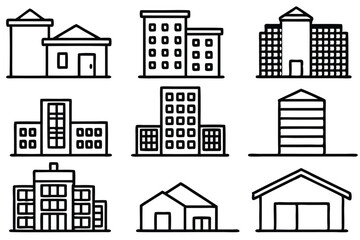 Condominium Line Art Illustration Detailed Drawing for Urban Design 