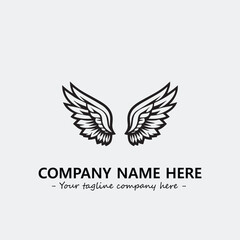 Wing illustration black and white for logo company vector image
