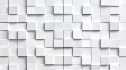 Abstract white ceramic mosaic tile wall texture design modern space digital artwork interior close-up view