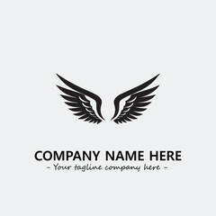 Wing illustration black and white for logo company vector image

