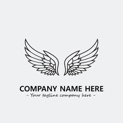 Wing illustration black and white for logo company vector image
