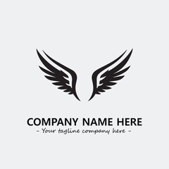 Wing illustration black and white for logo company vector image
