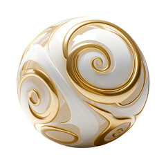 golden sphere isolated on white