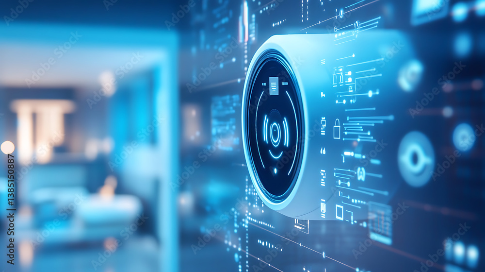 Poster an ai powered smart home security system providing real time alerts and monitoring based on unusual 