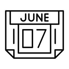 7 June Outline Style Icon