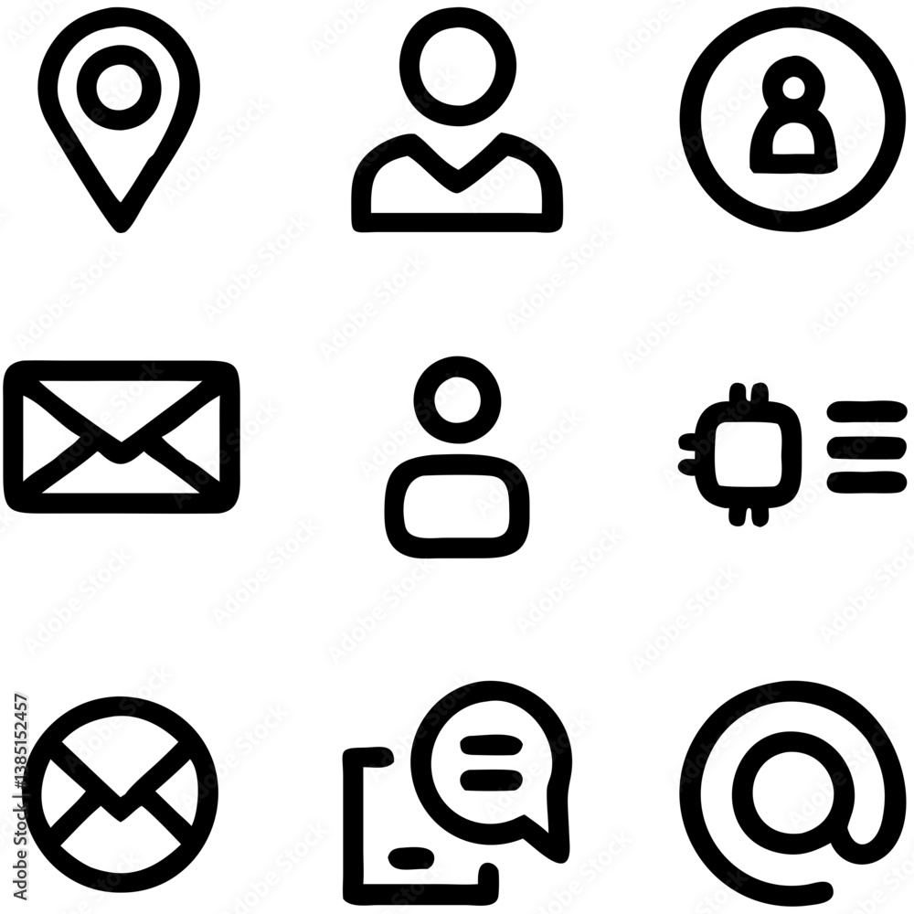 Poster bold, simple icons representing communication, location, and users, offering a clean and efficient v