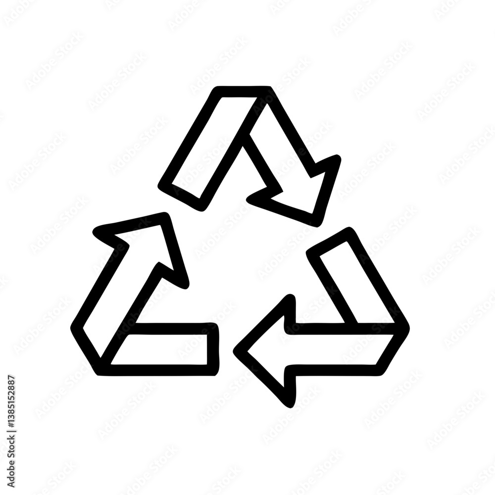 Poster the continuous cycle of renewal, a bold graphic representation of recycling's endless loop with thic
