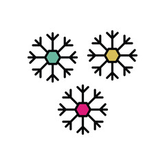 Snowflake icon isolated on a white background. Vector illustration.