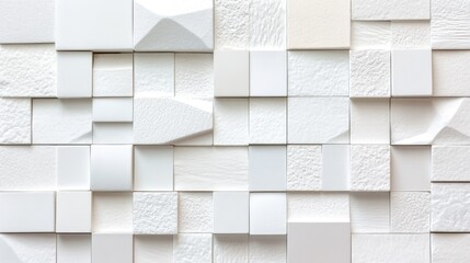 Modern abstract white ceramic mosaic tile wall texture design indoor space decorative element