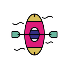 Kayak  icon isolated on a white background. Vector illustration.