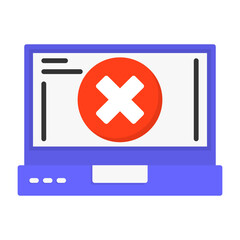 Obraz premium Close Laptop Interface Flat Icon