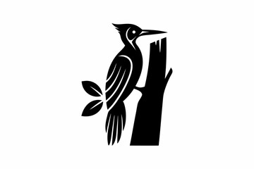 Woodpecker icon silhouette vector illustration