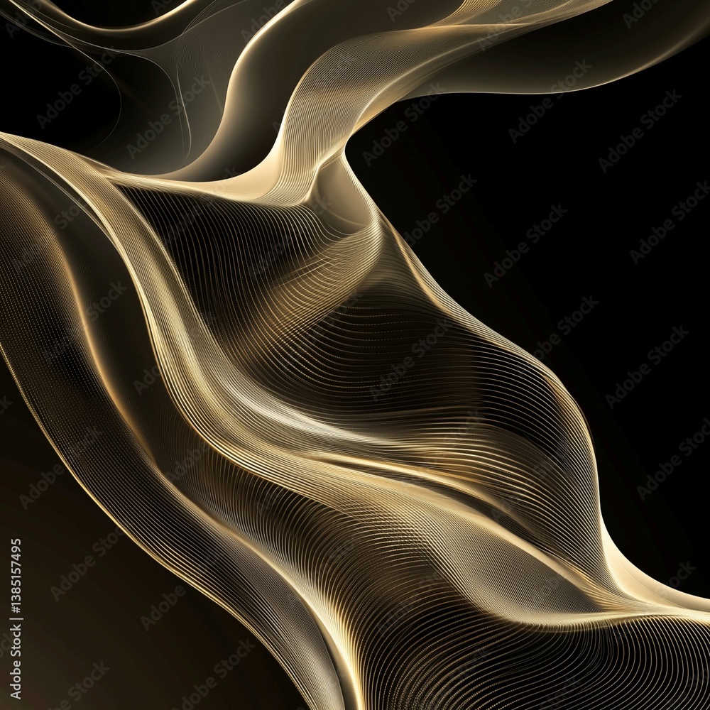 Poster elegant flowing lines: a mesmerizing display of abstract design, featuring graceful, flowing lines t