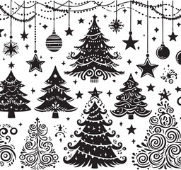 Elegant Christmas Tree Silhouettes