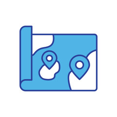 World Map icon isolated on a white background. Vector illustration.