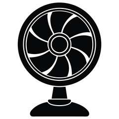 Classic Black Fan Silhouette with 6 Blades 