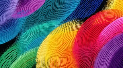 A vibrant abstract design featuring swirling colors and textured patterns resembling fingerprints, creating a dynamic visual effect, Diversity Inclusion And Belonging.