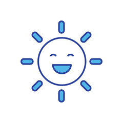 Sun icon isolated on a white background. Vector illustration.