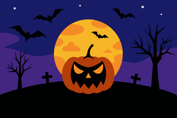 halloween background with pumpkin