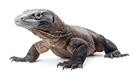 Fototapeta premium Komodo Dragon isolated on white background