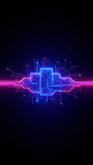 Obraz premium Cybersecurity abstract glowing digital network concept.
