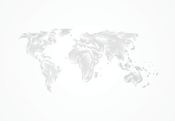 World map line connection design. Global network connection isolated white background. Vector Illustration © royyimzy